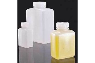 Image of Nalge Nunc Rectangular Bottles, High-Density Polyethylene, Wide Mouth, NALGENE 2007-0032 Translucent