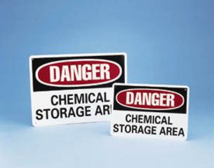 Image of National Marker Sign Danger Chem Storage 10X14 D-239-PB