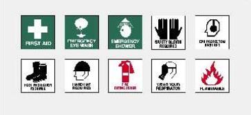 Image of National Marker Sign Hard Hat Required 7X7 S-9-R