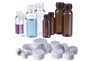 Image of National Scientific Screw-Thread Sample Storage Vials, National Scientific B7815-20 White Storage Caps With Ptfe Liner
