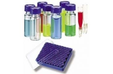 Image of National Scientific Target DP 9-425 Screw-Thread Vials, National Scientific C4000-54Y Caps —