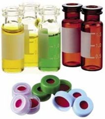 Image of National Scientific Target Snap-It Crimp-Top/Snap-Cap Vials, National Scientific C4011-55 Caps Clear Snap-It Cap