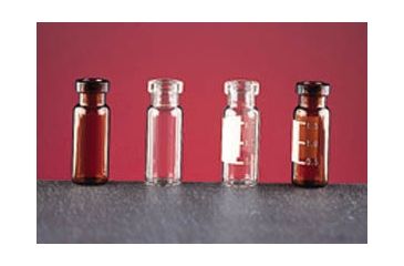 Image of National Scientific Wide Opening Crimp-Top Vials, National Scientific C4011-S9 Clear Vials High Recovery Vials, Silanized