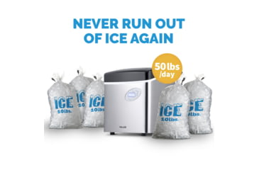 Image of NewAir 50 lbs. Countertop Ice Maker, Black / Stainless Steel, AI-215SS