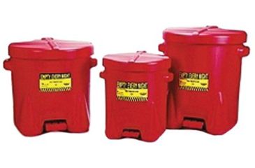 Image of Eagle Manufacturing 6-gal. Red Poly Oily Waste Can 258-933-FL, Unit EA
