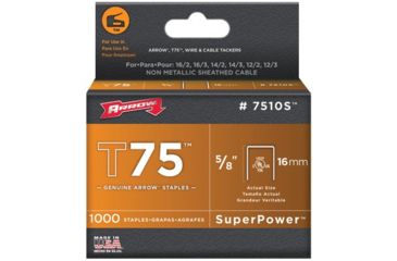 Image of Arrow Fastener T75 7/8ul Staple 091-7514S, Unit PK