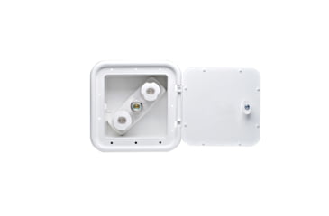 Image of Phoenix Faucets By Valterra Spray-Away Two-Handle Hot And Cold Outlet With Quick Connect, White, PF247201