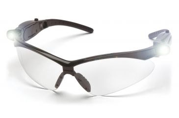 Image of Black frame/Clear Anti-Fog Lens with LED Temples