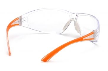 Image of Pyramex Cortez Safety Eyewear - Clear Lens, Orange Temples Frame SO3610S
