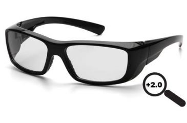 Image of Pyramex Emerge Safety Glasses, Black Frame/Cler +2.0 Lens SB7910D20