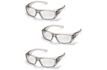Image of Pyramex Emerge Safety Glasses, Gray Frame/Clear Lens, Pack of 3