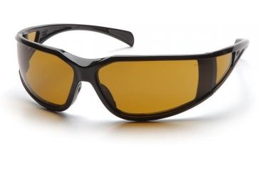 Image of Pyramex Exeter Safety Glasses - Shooter's Amber Anti-Fog Lens, Glossy Black Frame SB5133DT