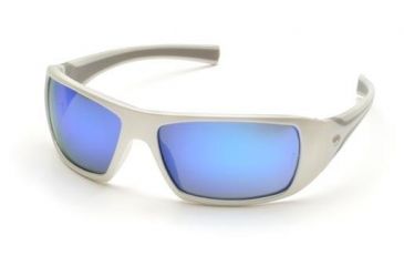 Image of Pyramex Goliath Safety Glasses,White Frame, Ice Blue Mirror Lens SW5665D