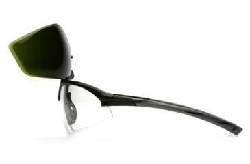 Image of Pyramex Onix Plus Safety Glasses - Clear Anti-Fog Bottom Lens/ 3.0 IR Filter Flip Lens Lens, Black Frame SB4960STP