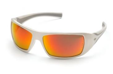 Image of Pyramex Goliath Safety Glasses,White Frame, Sky Red Mirror Lens SW5655D