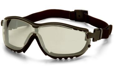 Image of Pyramex V2G Safety Glasses - Indoor/Outdoor Mirror Anti-Fog Lens, Black Frame GB1880ST