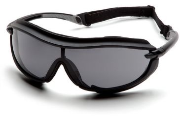 Image of Pyramex XS3 Plus Safety Glasses - Gray Anti-Fog Lens, Black Frame SB4620STP