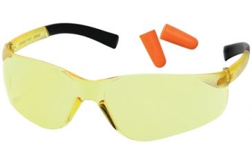 Image of Pyramex Ztek Safety Glasses And DP1000 Ear Plug Combo Amber Lens Amber Frame Ten Pack