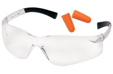 Image of Pyramex Ztek Safety Glasses And DP1000 Ear Plug Combo Clear Lens Clear Frame