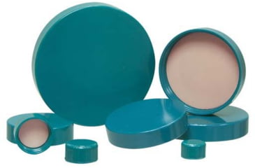 Image of Qorpak Green Thermoset Screw Caps, Fluoropolymer Resin Liner, Qorpak 5215/12, Pack of 12