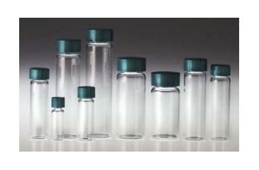 Image of Qorpak Sample Vials, Clear and Amber Borosilicate Glass, Screw-Thread, Qorpak 2508T With Fluoropolymer Resin-Lined Caps