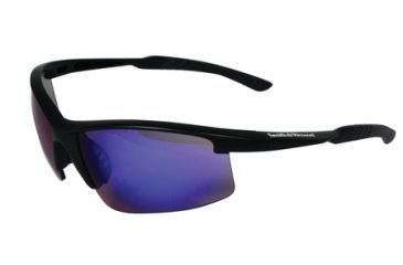Image of Radians S&amp;W SW104 Performance Eyewear Blue Mirror Lens Black Half-Frame