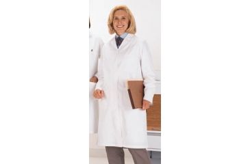 Image of Superior Uniform Womens Polyester/Combed Cotton Poplin Lab Coats, WORKLON 438-2XL Labcoat Lady Wh Poplin 2XL