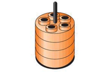 Image of Thermo Fisher Scientific Heraeus Megafuge 1.0/1.0R All-Purpose Tabletop Centrifuges, Scientific Tube Adapters, Round Bucket 20300-329, 5 x 12/15 Ml Urine Tubes, Orange-Red, 75007581