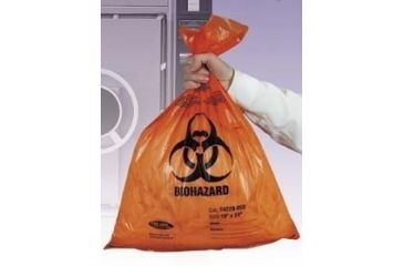 Image of Tufpak Autoclavable Biohazard Bags, 2.0 mil 14220-050 Orange Bags With Indicator