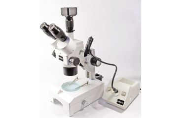 Image of Unico ZM188 Microscope BINOCULAR WF15X 0.7X-4.5X DPT stand w/top illum. Port and Diascopic Base ZM188