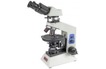 Image of Unico G508T Microscope with WF10X eyepieces, one eyepiece with reticle, 4-place nosepiece, Stress relieving plan 4X,10X,40X objectives G508T
