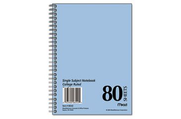 Image of United Stationers Book 9.5x6 Colg Ruld Ast MEA06544, Unit EA