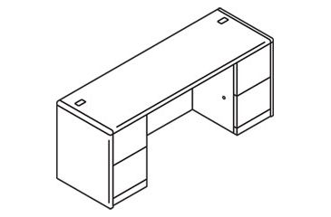 Image of United Stationers Credenza Kneespace Hcy HON10741JJ, Unit EA