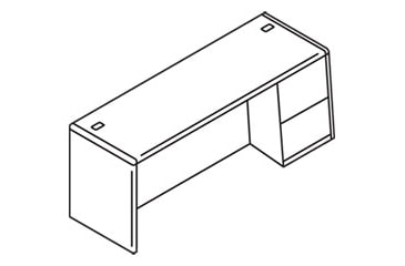 Image of United Stationers Credenza Left Ped My HON10708LNN, Unit EA