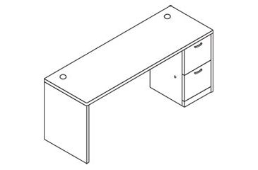 Image of United Stationers Credenza Lt Ped 72x24 My HON11808LNN, Unit EA