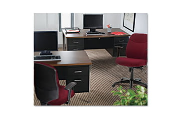 Image of United Stationers Desk Dbl Ped 60x30 Bk ALESD216030BW, Unit EA