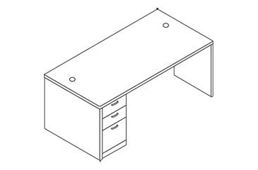 Image of United Stationers Desk Rt Pedest W/lam My HON11887RNN, Unit EA