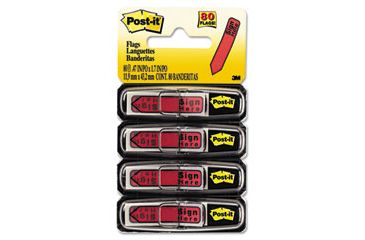 Image of United Stationers Flag 140/dp Sign Here Ast MMM684SH, Unit PK