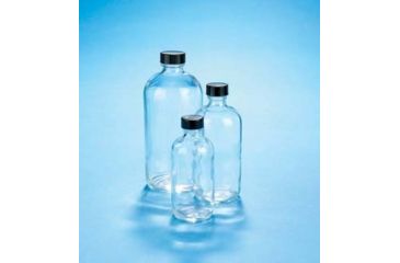 Image of VWR Boston Round Bottles, Clear, Narrow Mouth VW5110824C21 Bulk Packs With Unattached Caps In Bags