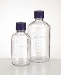 Image of VWR Boston Round Lab/Media Bottles, Polycarbonate, Graduated WPC0400 Wide Mouth, Clear