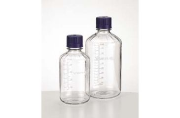 Image of VWR Boston Round Lab/Media Bottles, Polycarbonate, Graduated WPC0500 Wide Mouth, Clear