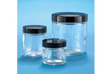 Image of VWR Clear Glass Jars, Wide Mouth VW5410458V24 Convenience Packs With Caps Attached