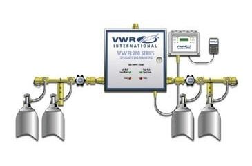 Image of VWR Fully Automatic Switchover Manifolds for Noncorrosive Gases 4702658 With One Cylinder On Each Side