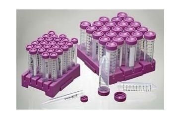 Image of VWR High-Performance Centrifuge Tubes with Flat or Plug Caps, Polypropylene, Sterile 3186-345-306 Conical-Bottom Centrifuge Tubes 50 Ml Tubes With Flat Caps