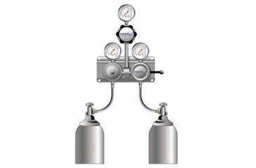 Image of VWR SG-900 Semiautomatic Switchover Manifolds for Noncorrosive and Corrosive Gases 4702668 Chrome-Plated Brass Manifolds