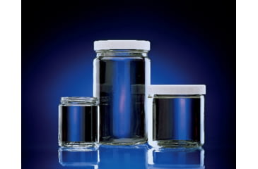 Image of Wheaton Jar Clr W/WHT Pp Cap CS12 16OZ W216911 Jar Clr W/WHT Pp Cap CS12 16OZ