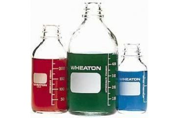 Image of Wheaton Media Bottles, Graduated, Wheaton 219755 With Rubber-Lined Cap
