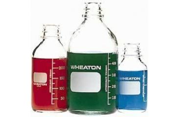 Image of Wheaton Media Bottles, Graduated, Wheaton 219759 With Rubber-Lined Cap