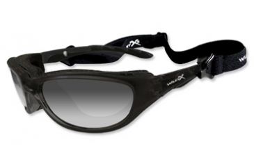Image of Wiley X Air Rage Sunglasses - LA Grey Light Adjusting Lens/ Gloss Black Frame 696