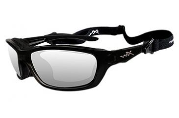 Image of Wiley X Brick Sunglasses - Clear/Gloss Black Frame 853